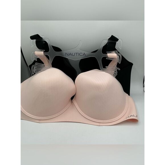 Nautica Other - Nautica set of 2 Women’s Light Pink and Black Seamless Bras NEW size 40DD